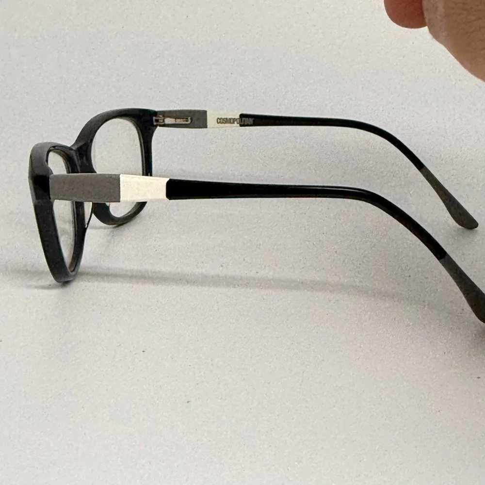 Cosmopolitan Eyeglasses Black Cat Eye Frames 51-16-140 Tri-Color Temples